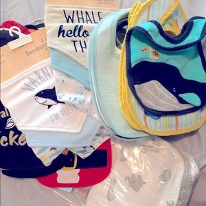MOSTLY NEW Lot of Baby (mostly boy) Bibs (37pcs)